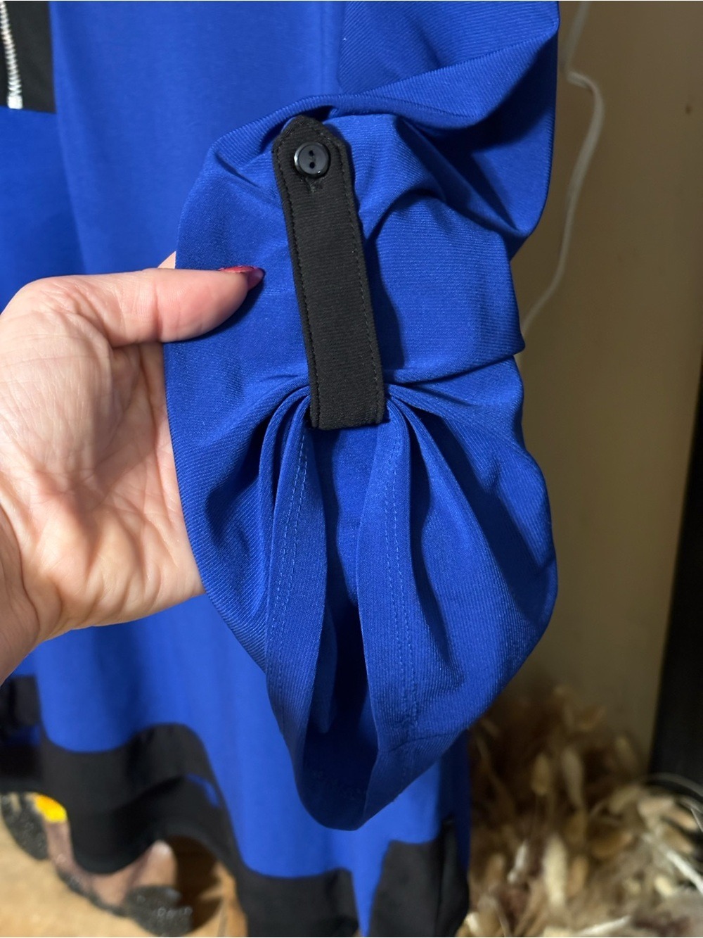 Kim Rogers Royal Blue & Black Zip Blouse XL Business Casual Office Chic - Picture 4 of 8